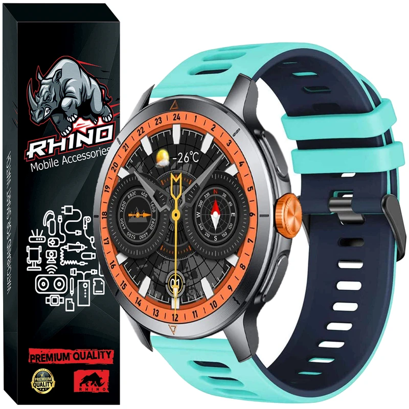 بند ساعت راینو مدل Silic-2C مناسب برای ساعت هوشمند گلوریمی GX RACE 22MM