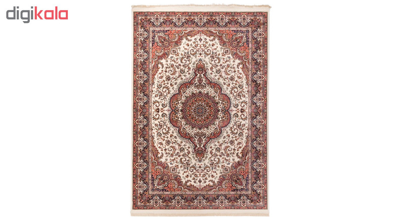 گبه ماشینی دنیای فرش کد 543K زمینه کرم