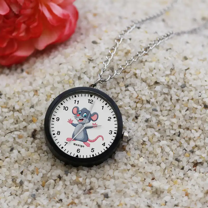 ساعت گردنبندی عقربه ای ناکسیگو مدل موش کد NF12655
