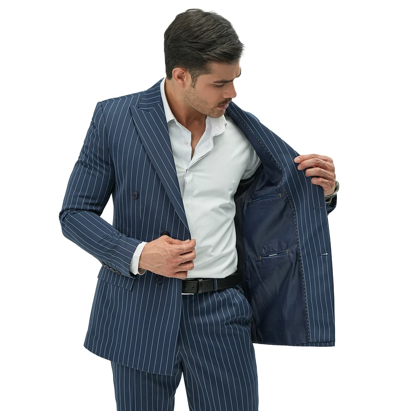 عکس شماره 4 : کت و شلوار مردانه مدل دبل برس کد 3070