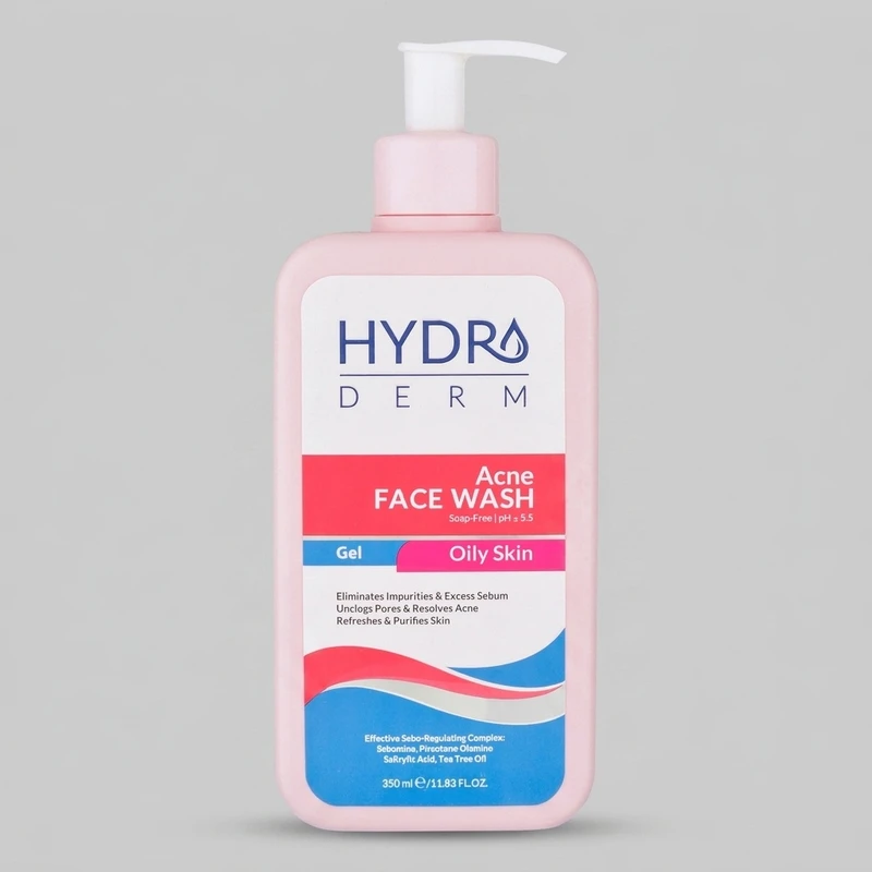 ژل شست‌وشوی صورت هیدرودرم مدل Acne مناسب پوست‌های چرب حجم 350 میلی‌لیتر