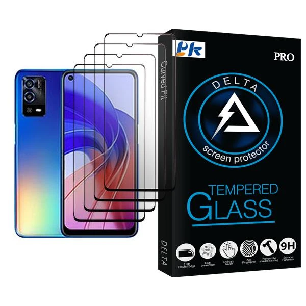 محافظ صفحه نمایش پی کی مدل Delta Glass MIX004 مناسب برای گوشی موبایل اوپو A55 بسته چهار عددی