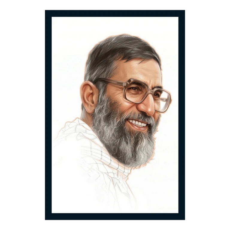 تابلو بکلیت طرح رهبر شهید حضرت آیت الله خامنه ای مدل B-S10620 فریم مشکی