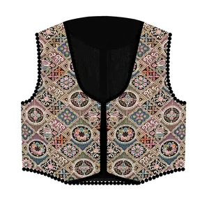 وست یقه هفت زنانه مدل قیطان دوزی لینن کد AK1448