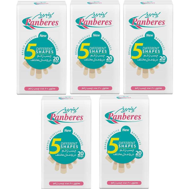چسب زخم پنبه ریز مدل Different Shapes بسته 20 تایی مجموعه 5 عددی