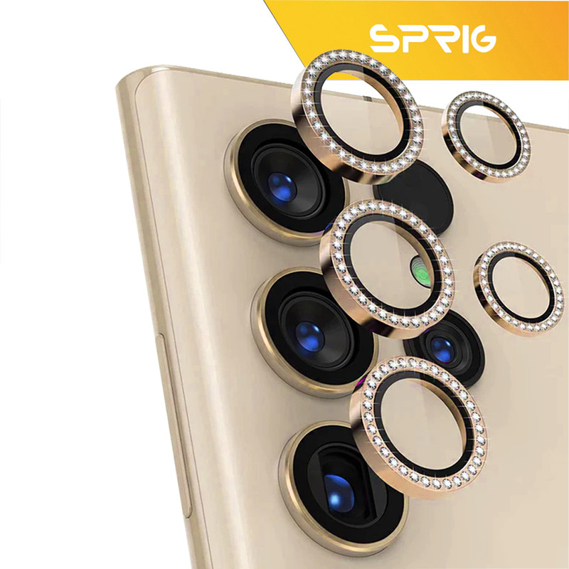محافظ لنز دوربین رینگی اسپریگ مدل Ring metal Diamond مناسب برای گوشی موبایل سامسونگ Galaxy S24 ultra 5G