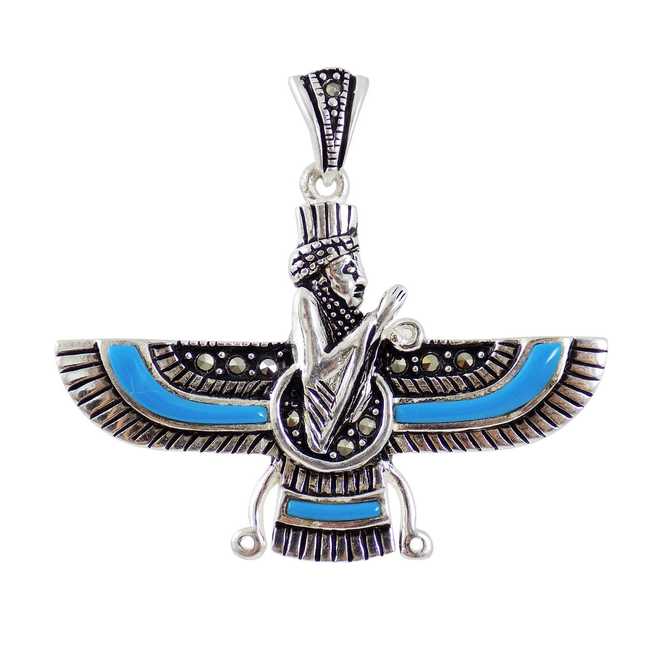 آویز گردنبند نقره طرح فروهر کد TG678