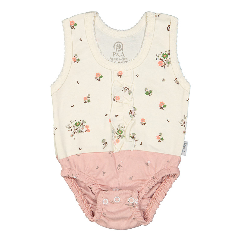 بادی بدون آستین نوزادی پی اند ای مدل 165239 رنگ شیری