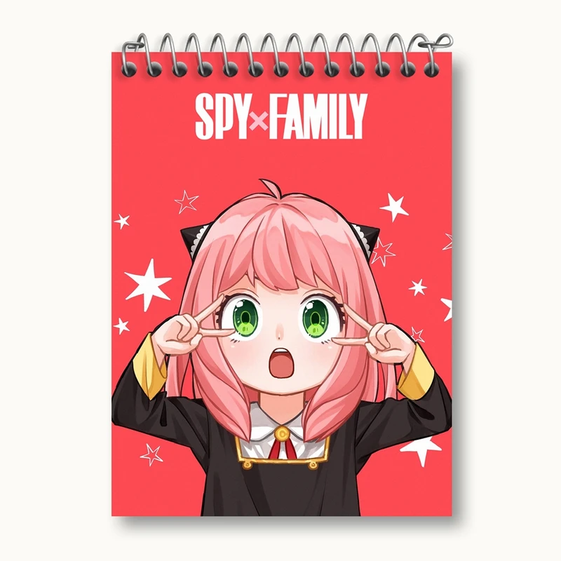 دفتر یادداشت 50 برگ خندالو مدل آنیا فورجر انیمه اسپای ایکس فمیلی Spy x Family کد 15584