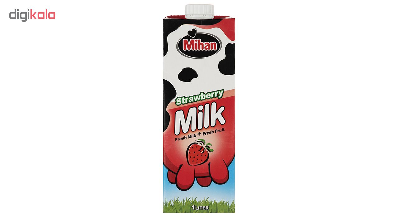شیر توت فرنگی میهن حجم 1 لیتر