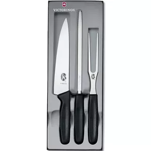 ست 3 تکه چاقو و چنگال و چاقو تیزکن آشپزخانه ویکتورینوکس مدل 5.1023.3