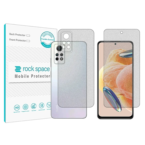 محافظ صفحه نمایش مات راک اسپیس مدل HyMTT مناسب برای گوشی موبایل  شیائومی Redmi Note12 Pro 4G  به همراه محافظ پشت