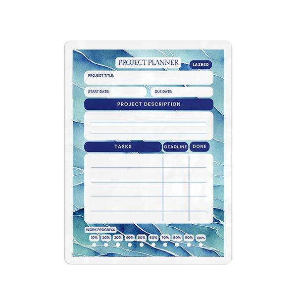 تخته وایت برد لاژید مدل پلنر پیشرفت پروژه کد PL02 سایز 20*30 سانتی متر 