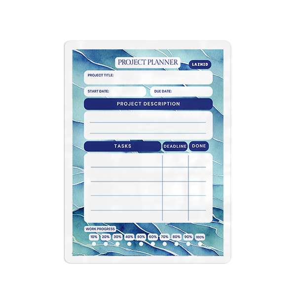 تخته وایت برد لاژید مدل پلنر پیشرفت پروژه کد PL02 سایز 20*30 سانتی متر