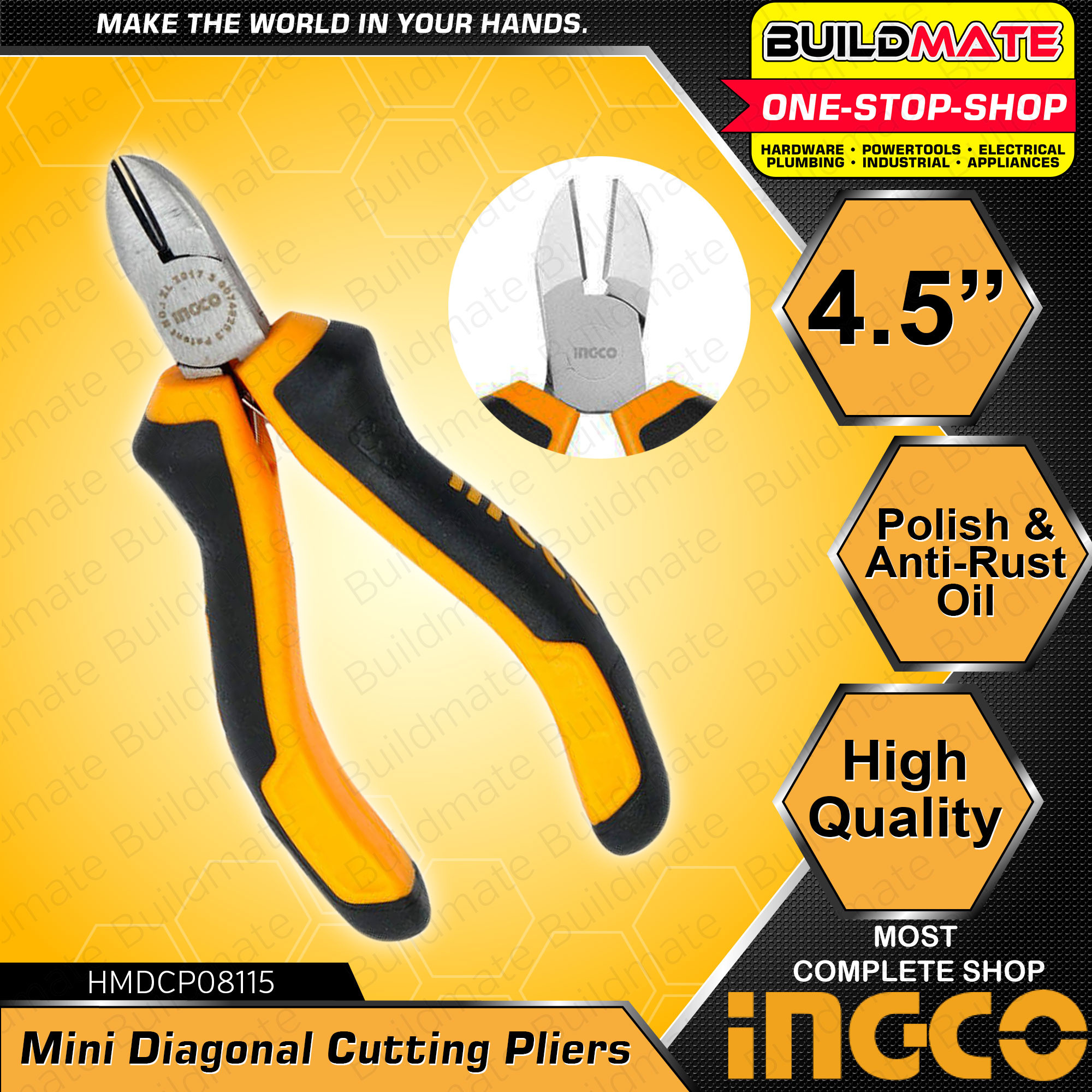 انبر سیم چین اینکو مدل HMDCP-08115 سایز 4.5 اینچ