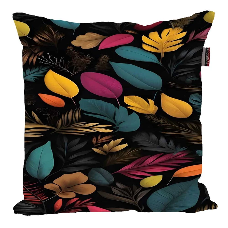 کوسن پاد آفرین مدل فانتزی طرح گل و برگ رنگی کد 02807