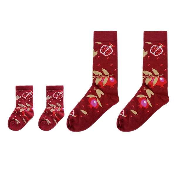 جوراب ال سون مدل مادر و کودک طرح انار کد 577PH مجموعه 2 عددی