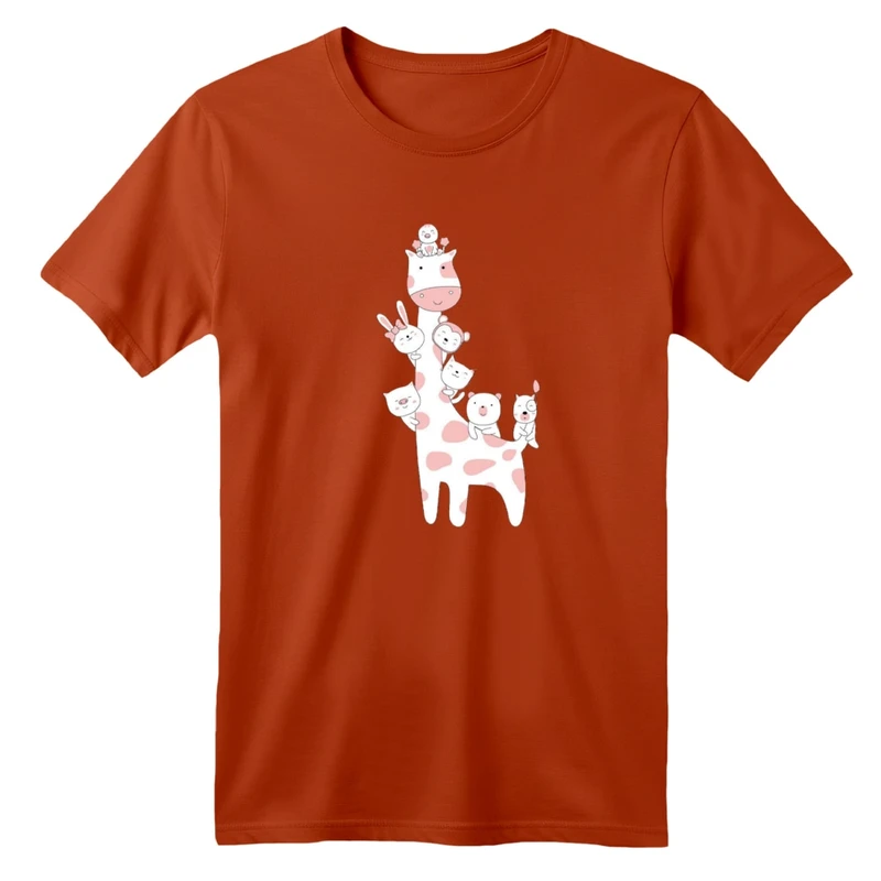 تی شرت آستین کوتاه بچگانه مدل زرافه بامزه