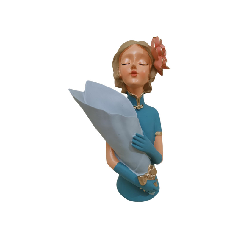 مجسمه مدل دختر گلدان به دست