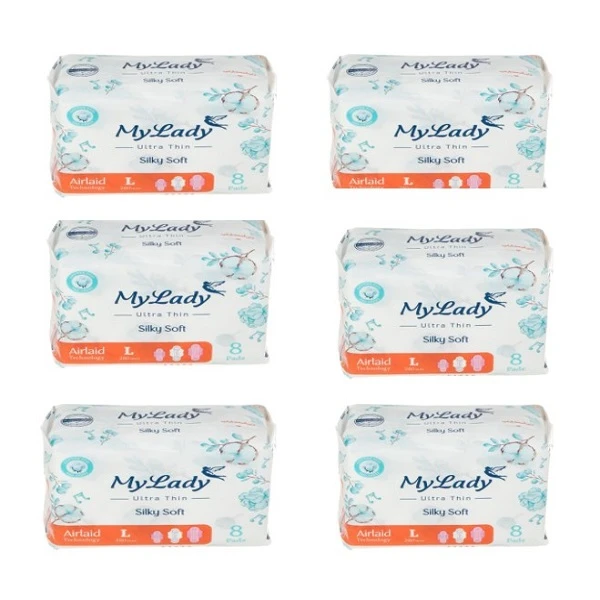 نوار بهداشتی مای لیدی مدل SiIky Soft سايز بزرگ مجموعه 6 عددی
