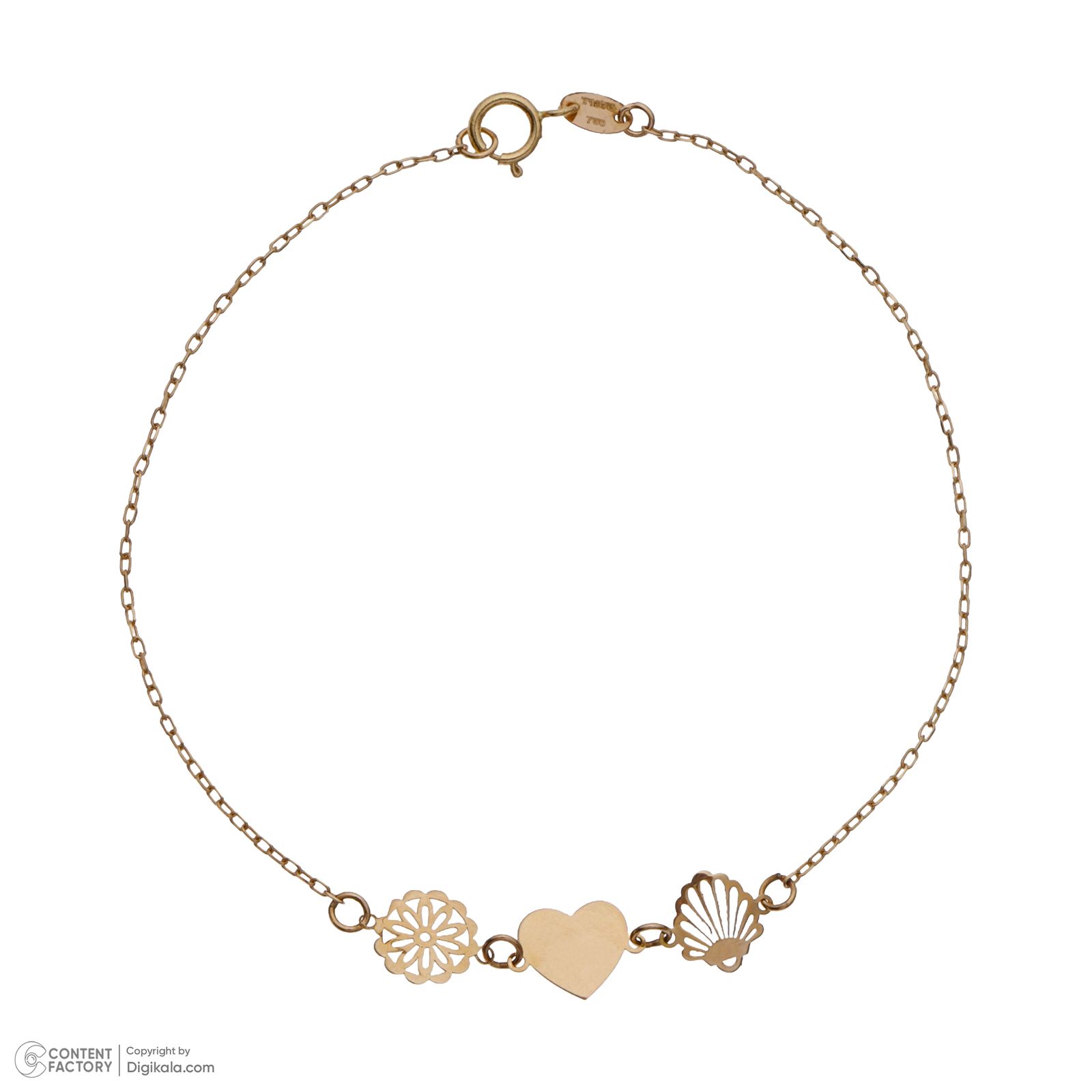 دستبند طلا 18 عیار زنانه مایا ماهک مدل MB1603 طرح قلب -  - 2