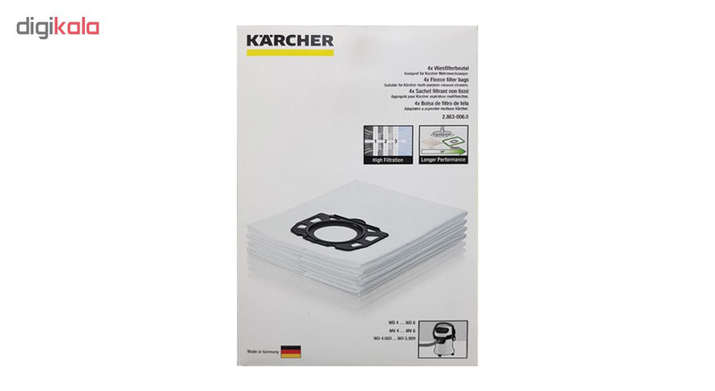 پاکت جاروبرقی کرشر مدل WD بسته 4 عددی