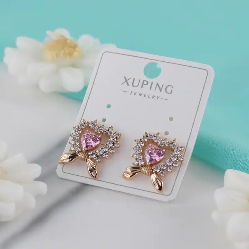 گوشواره زنانه ژوپینگ مدل قلب کد CC580