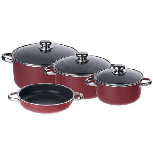 سرویس قابلمه زرساب 7 پارچه با در شیشه ای مدل OR-5410G