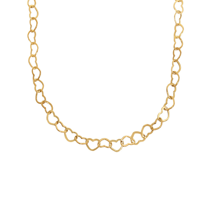 گردنبند طلا 18 عیار زنانه با زنجیر مینیمال گالری صادقی مدل قلبی