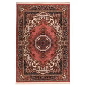 گبه ماشینی دنیای فرش کد 545G زمینه گلبهی