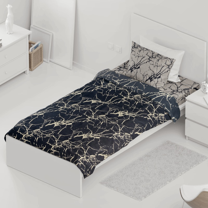 روکش لحاف مدل سنگ مرمر یک نفره سایز 160 ×220 سانتی متر