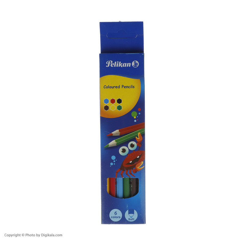 مداد رنگی 6 رنگ پلیکان مدل 604464
