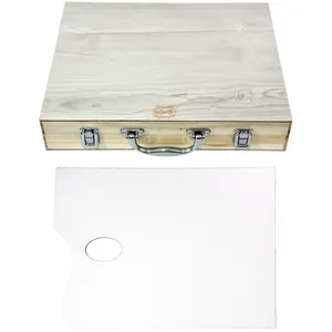 جعبه رنگ چوبی کامران مدل WoodenBox به همراه پالت رنگ
