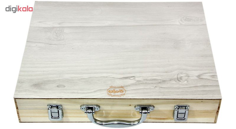 جعبه رنگ چوبی کامران مدل WoodenBox به همراه پالت رنگ