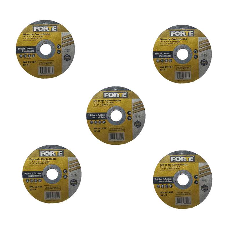 صفحه برش استیل فورته مدل 115-BF41 بسته 5 عددی