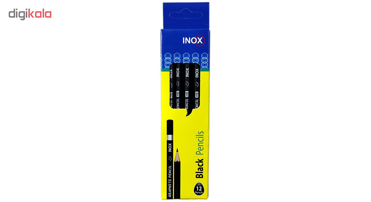 مداد مشکی اینوکس مدل Black Pencils بسته 12 عددی