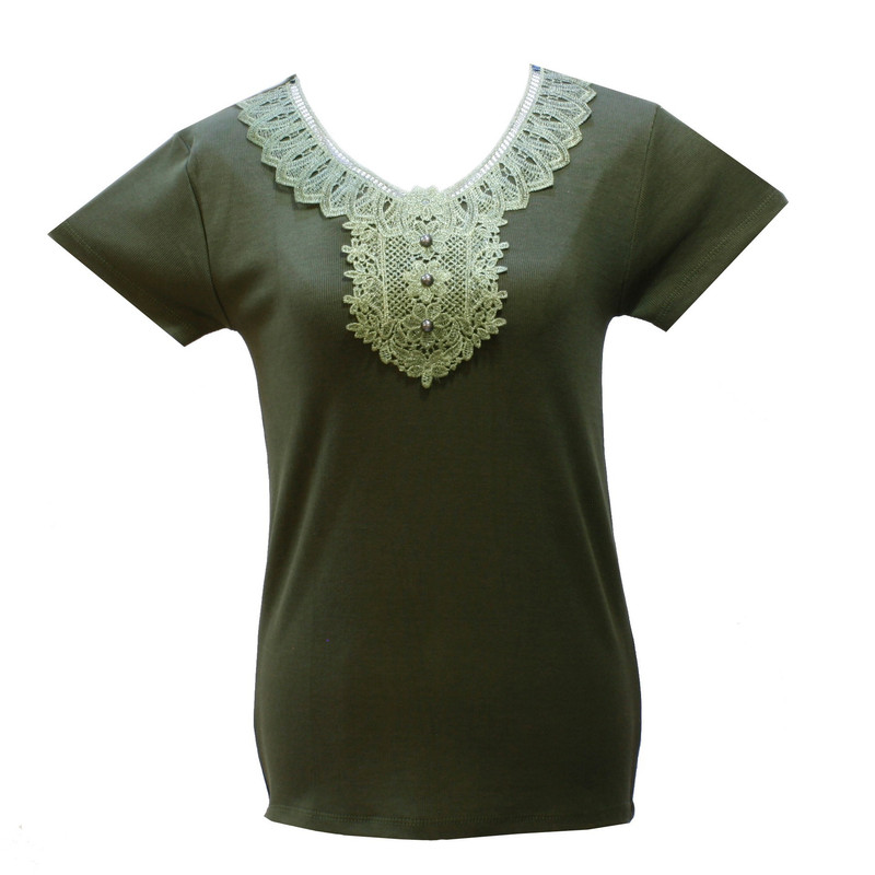 بلوز آستین کوتاه زنانه مدل  گیپوردار کد 110306