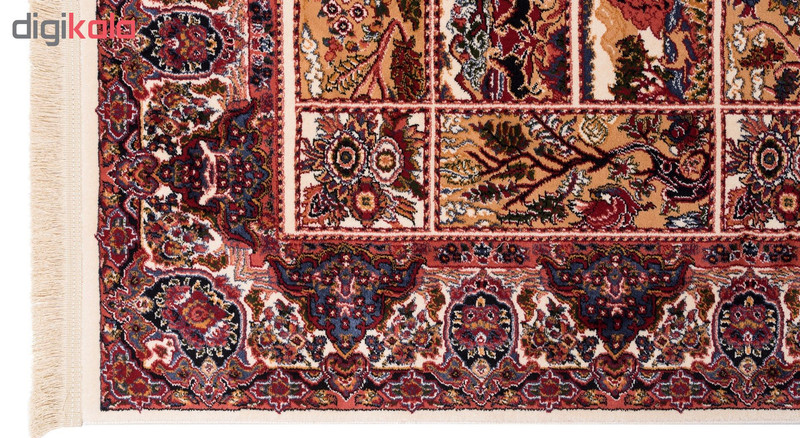 گبه ماشینی دنیای فرش کد 544K زمینه کرم