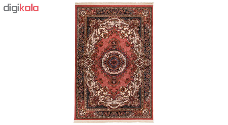 گبه ماشینی دنیای فرش کد 545G زمینه گلبهی
