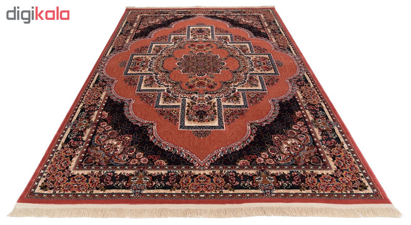 گبه ماشینی دنیای فرش کد 546G زمینه گلبهی