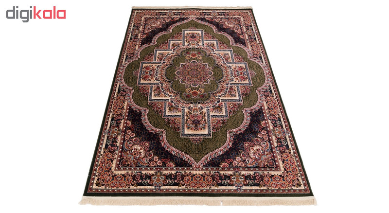 گبه ماشینی دنیای فرش کد 546GR زمینه سبز