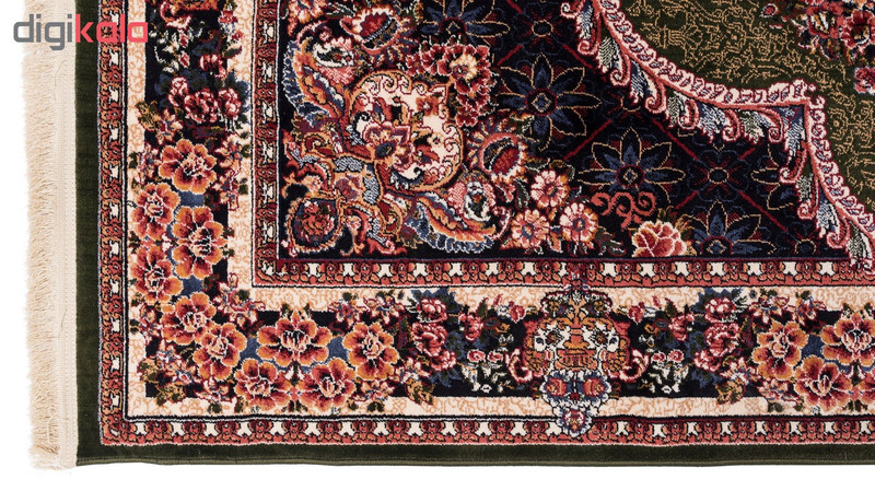 گبه ماشینی دنیای فرش کد 546GR زمینه سبز