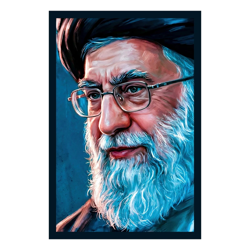 تابلو بکلیت طرح رهبر شهید حضرت آیت الله خامنه ای مدل B-S10617 فریم مشکی