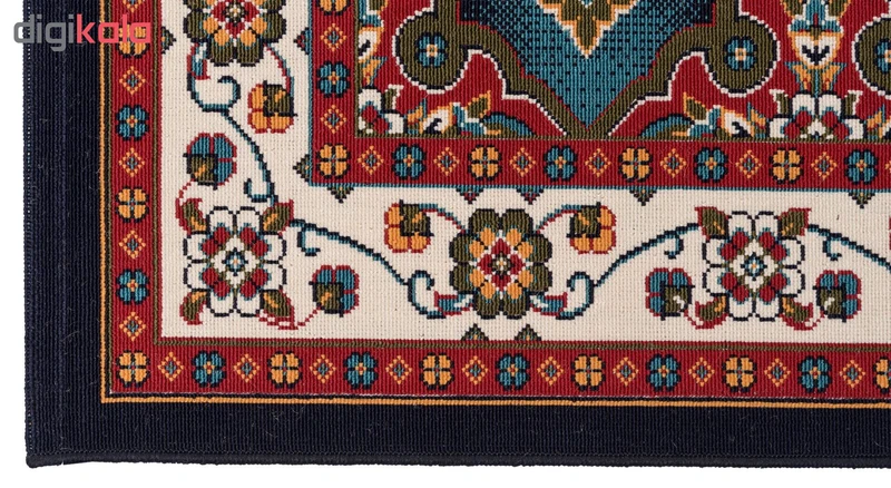 عکس شماره 4 : گلیم ماشینی دنیای فرش طرح کتیبه کد 412