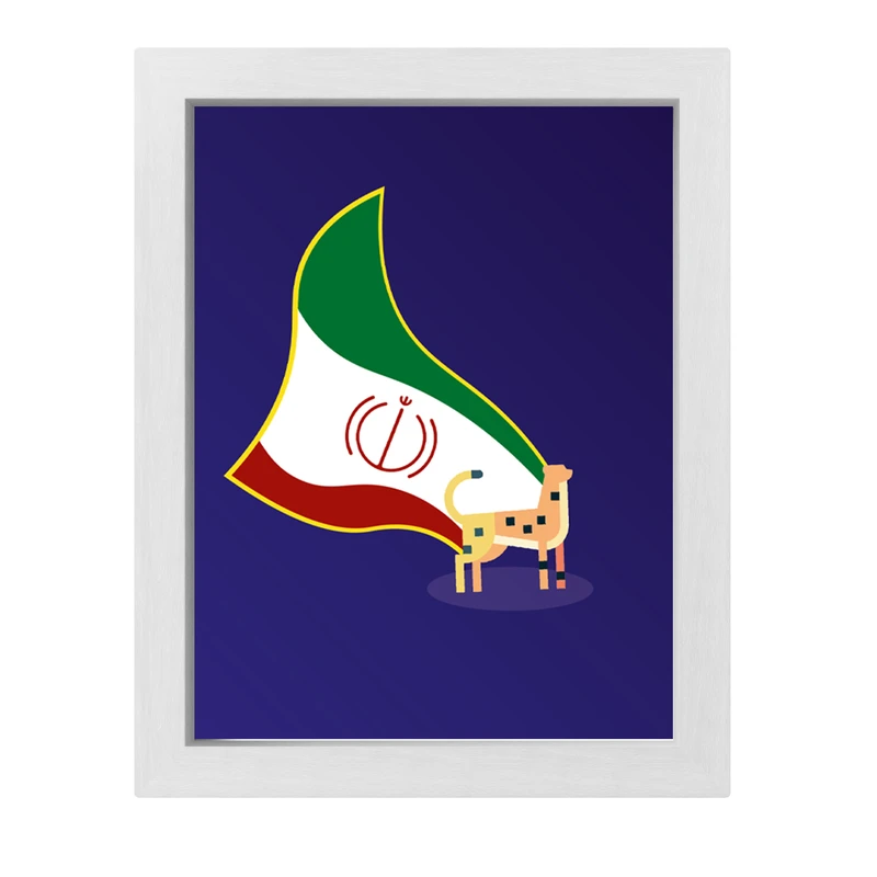 تابلو طرح یوزپلنگ و ایران مدل Iran