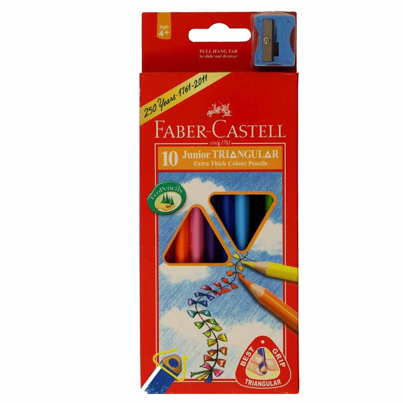 مداد رنگی 10 رنگ فابر کاستل مدل جونیور کد 62820