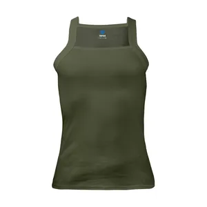 زیرپوش مردانه تاپیک مدل رکابی یقه خشتی رنگ سبز