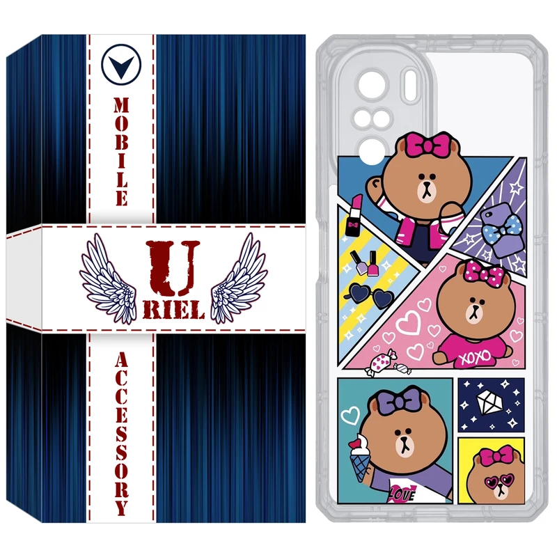 کاور یوریل مدل Clear کد 13 طرح Brown مناسب برای گوشی موبایل شیائومی Poco F3 / Redmi K40 / Mi 11i