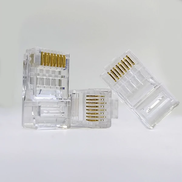 سوکت شبکه CAT6 مدل RJ45 بسته 100 عددی  عکس شماره 2