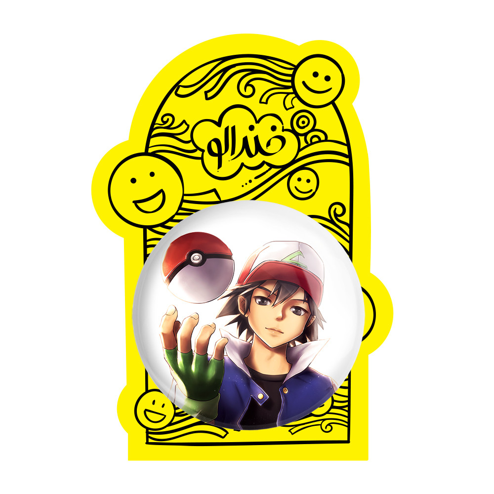 آینه جیبی خندالو طرح ساتوشی انیمه پوکمون مدل تاشو کد 17345